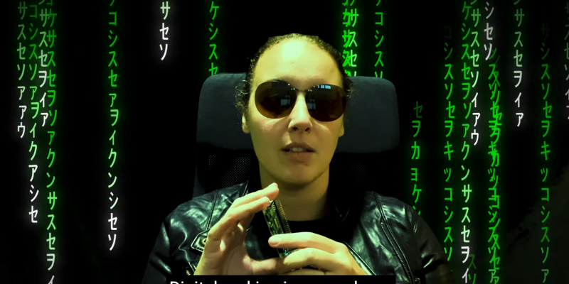 A woman wearing sunglasses saying "Digital making is everywhere"